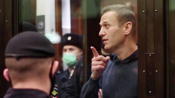 Алексей Навальный на заседании суда. Кадр видео