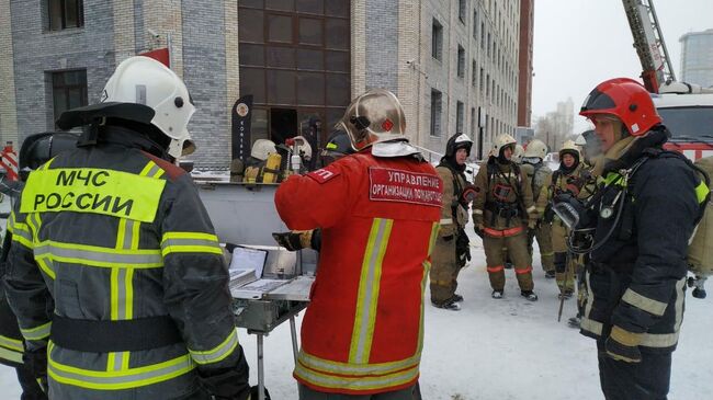 Пожар в офисном здании на улице Белинского в Екатеринбурге