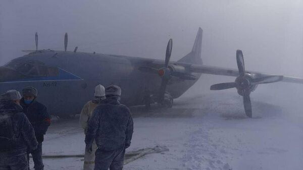 Место жесткой посадки самолета Ан-12БК на острове Итуруп