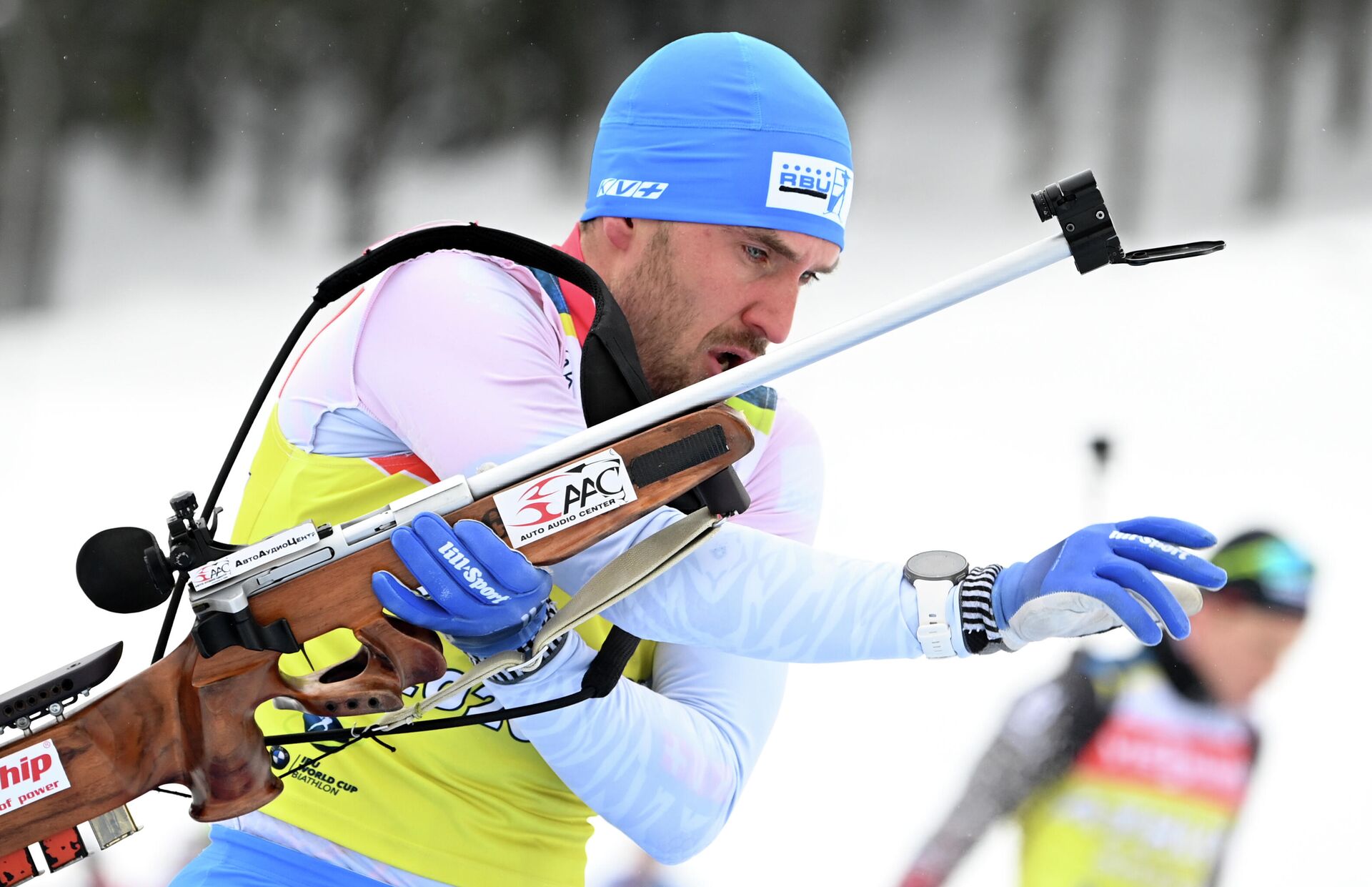 Евгений Гараничев (Россия) на тренировке перед началом соревнований на чемпионате мира по биатлону 2021 в словенской Поклюке. - РИА Новости, 1920, 10.02.2021