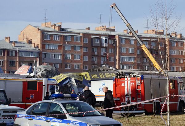 Ситуация на месте взрыва в супермаркете на улице Гагкаева во Владикавказе
