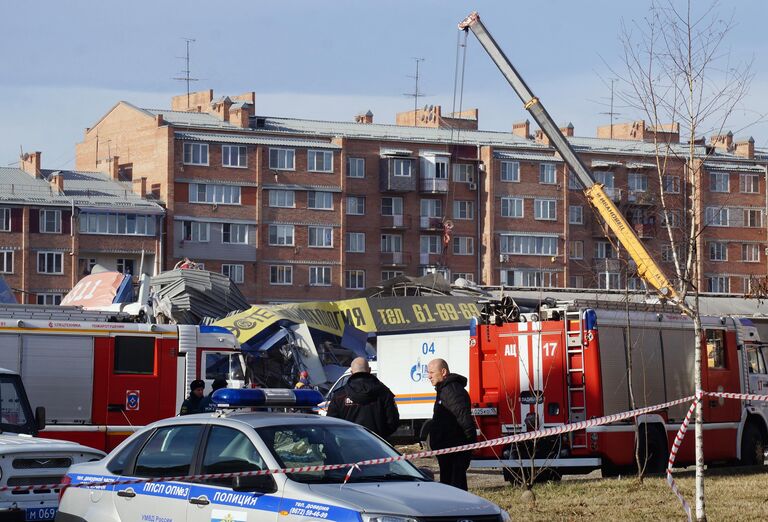 Ситуация на месте взрыва в супермаркете на улице Гагкаева во Владикавказе