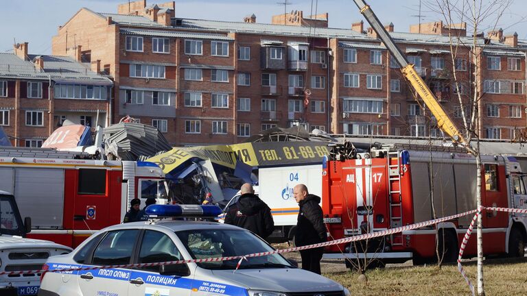 Ситуация на месте взрыва в супермаркете на улице Гагкаева во Владикавказе