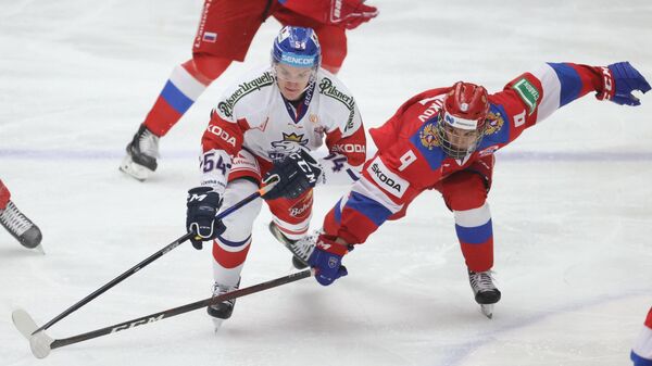 Матч Евротура между сборными России и Чехии по хоккею.