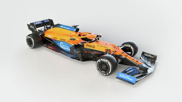 A handout photo released on February 15, 2021 by McLaren shows McLaren's new Formula 1 car MCL35M in Woking, southwest of London. (Photo by Handout / various sources / AFP) / RESTRICTED TO EDITORIAL USE - MANDATORY CREDIT AFP PHOTO /MCLAREN  - NO MARKETING - NO ADVERTISING CAMPAIGNS - DISTRIBUTED AS A SERVICE TO CLIENTS