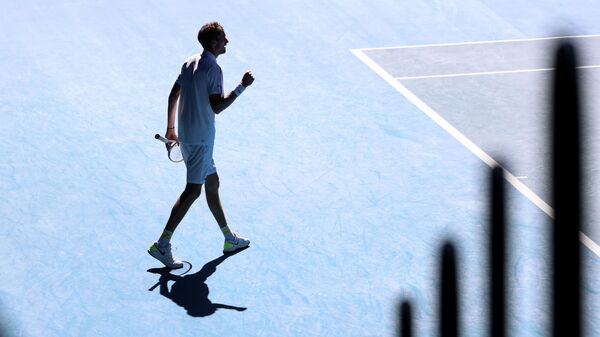 Даниил Медведев в четвертьфинальном матче Открытого чемпионата Австралии 2021