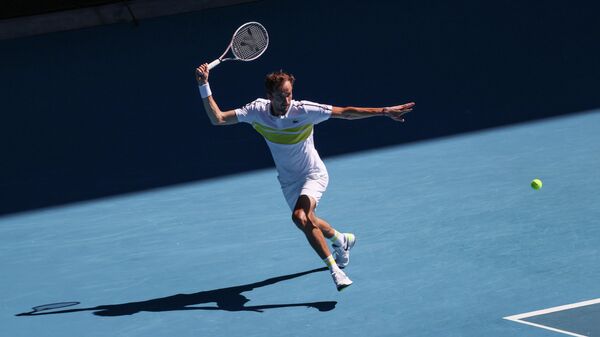 Даниил Медведев в четвертьфинальном матче Открытого чемпионата Австралии 2021 (Australian Open 2021)