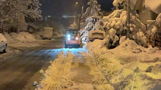 Последствия снегопада в Сочи