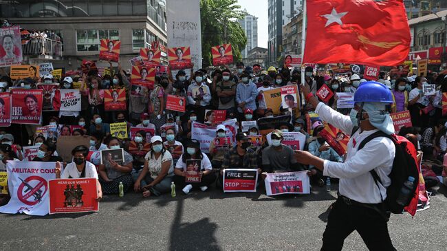 Акция протеста в Мьянме