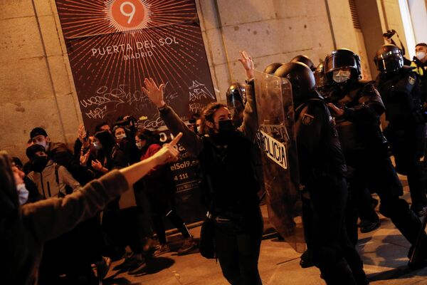 Акция протеста в поддержку рэпера Пабло Аселя в Мадриде
