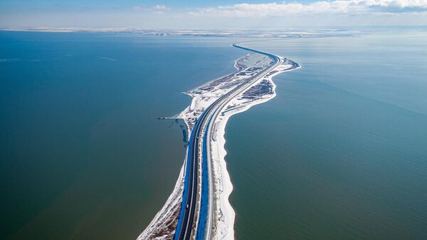 Крымский мост зимой 2021 года