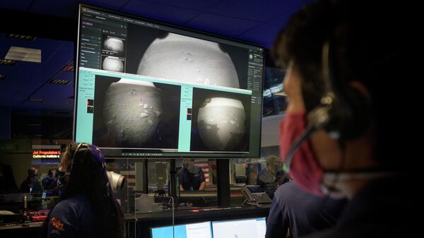 Центр управления полетом марсохода Perseverance в Лаборатории реактивного движения НАСА в Пасадене