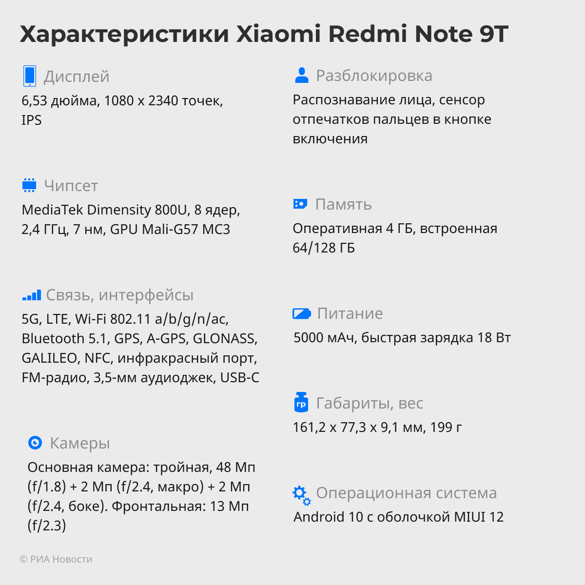 Xiaomi Redmi Note 9T: народный 5G-смартфон с мощным процессором - РИА  Новости, 25.02.2021