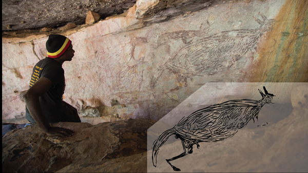 Древнейший наскальный рисунок в Австралии, имеющий возраст 17300 лет