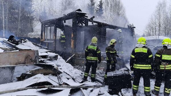 На месте пожара в СНТ Простоквашино, Новая Москва