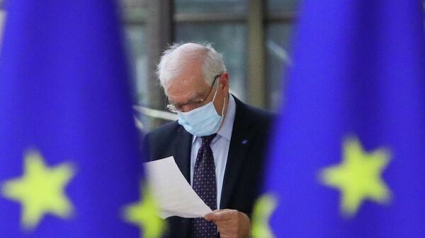 Верховный представитель Евросоюза по иностранным делам и политике безопасности Жозеп Боррель перед началом встречи министров иностранных дел ЕС в Брюсселе