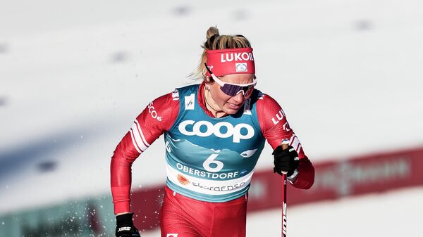 Татьяна Сорина на дистанции спринта свободным стилем в квалификации соревнований по лыжным гонкам среди женщин на чемпионате мира-2021 по лыжным видам спорта в немецком Оберстдорфе.