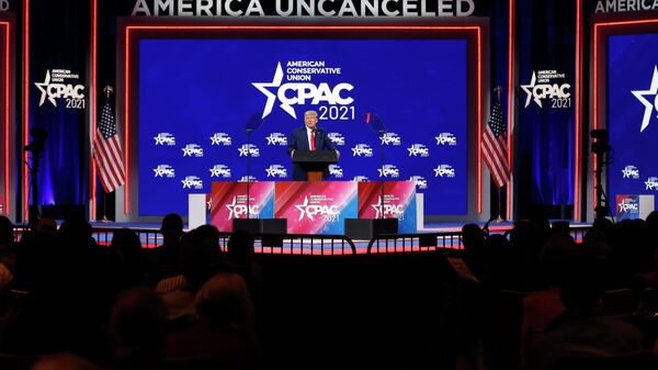 Бывший президент США Дональд Трамп на конференции консервативных политических партий в Орландо