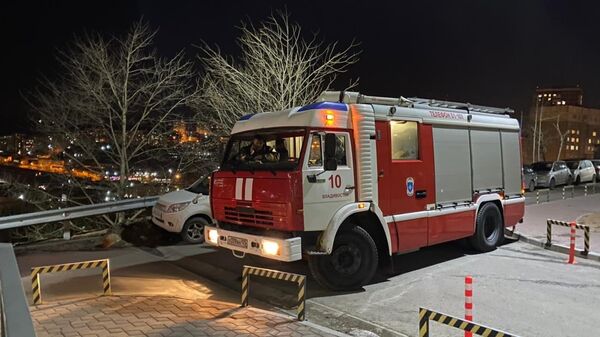 Пожарная машина во Владивостоке.