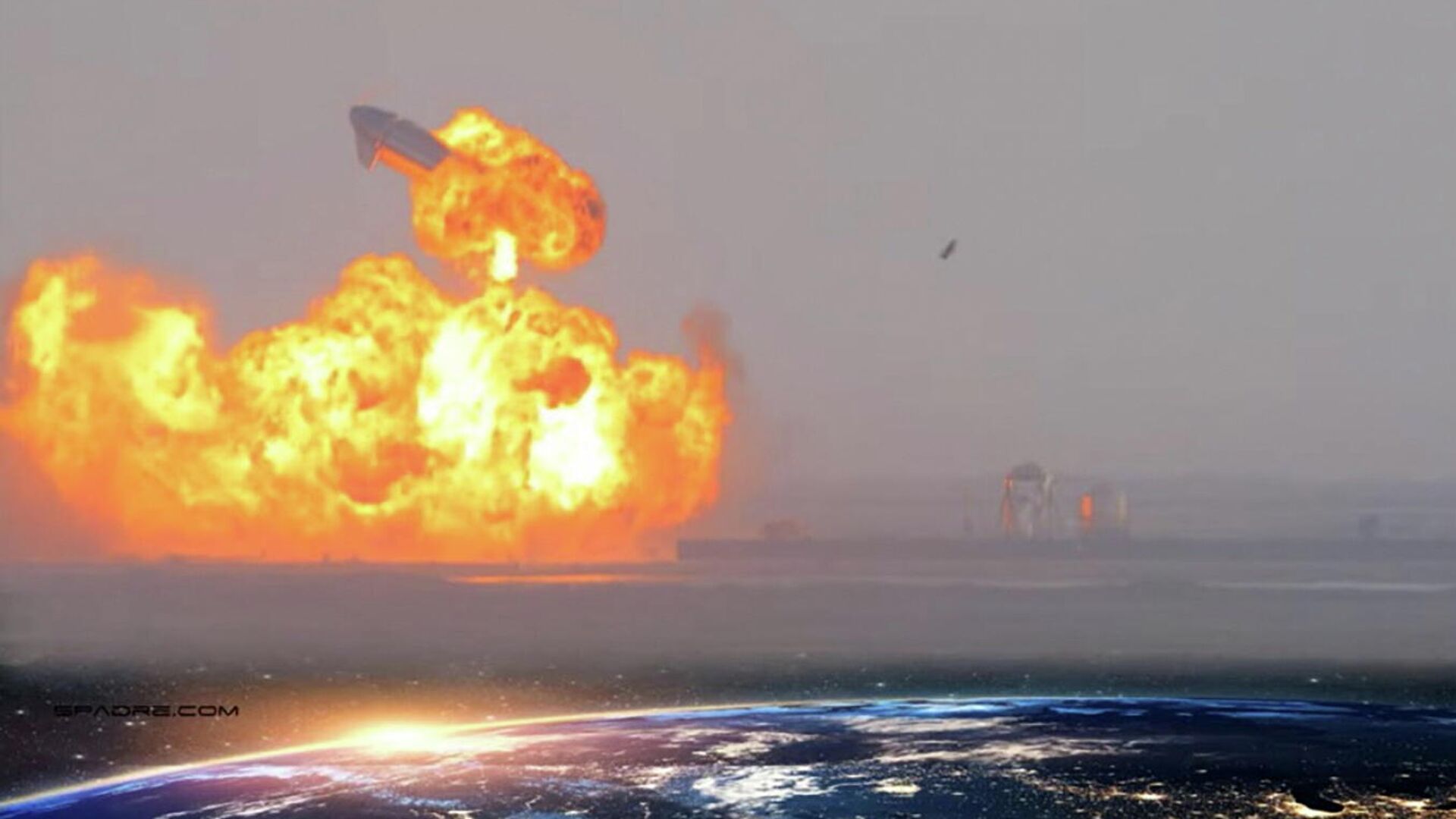 Прототип корабля Starship SN10 компании SpaceX взорвался после посадки - РИА Новости, 1920, 04.03.2021
