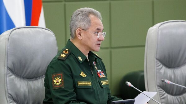 Министр обороны РФ Сергей Шойгу проводит селекторное совещание в Национальном центре управления обороной РФ