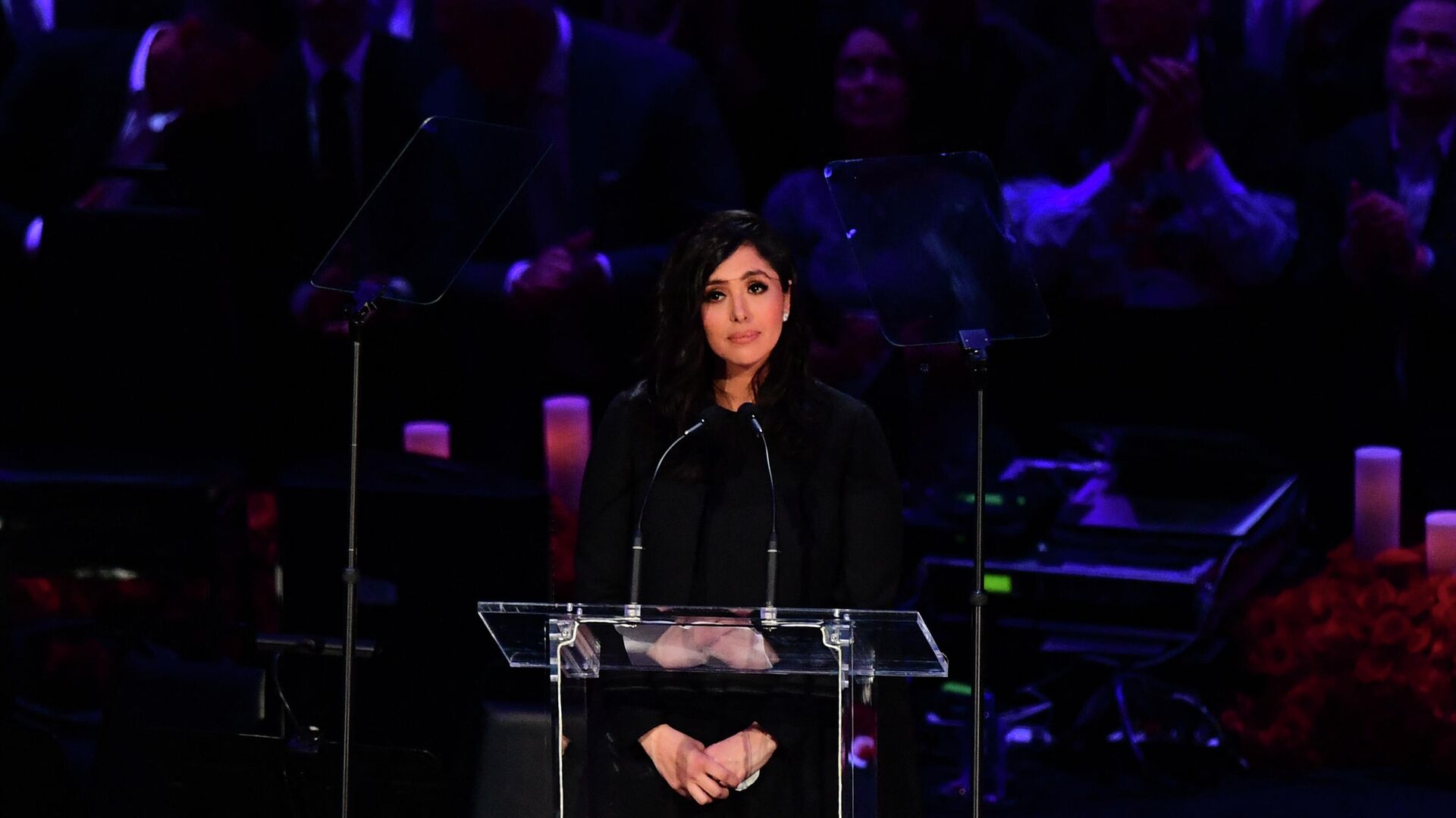 Kobe Bryant's wife Vanessa Bryant speaks during the Celebration of Life for Kobe and Gianna Bryant service at Staples Center in Downtown Los Angeles on February 24, 2020. - Kobe Bryant, 41, and 13-year-old Gianna were among nine people killed in a helicopter crash in the rugged hills west of Los Angeles on January 26. (Photo by Frederic J. BROWN / AFP) - РИА Новости, 1920, 09.03.2021