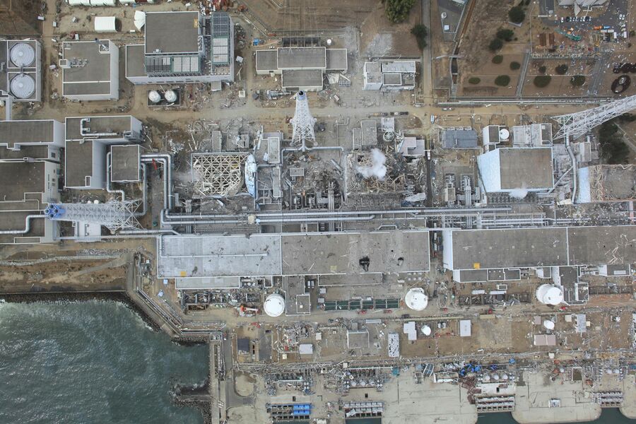 Аэрофотоснимок атомной электростанции Фукусима-1 в префектуре Фукусима