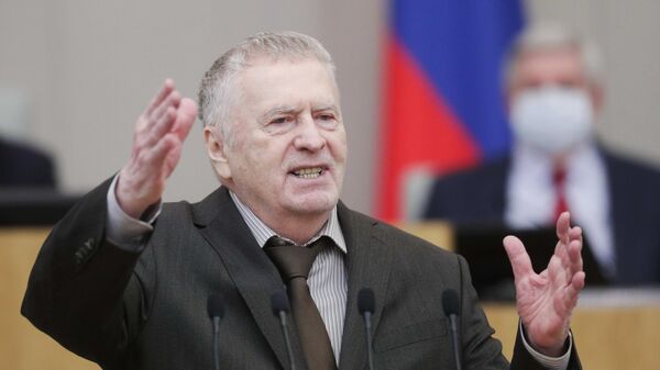 Руководитель фракции ЛДПР Владимир Жириновский выступает на пленарном заседании Государственной Думы РФ