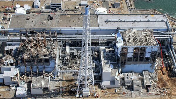 Аэрофотоснимок атомной электростанции Фукусима-1 в префектуре Фукусима. 24 марта 2011 года