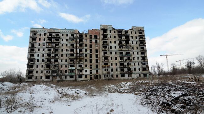 Дом на улице Взлетной в Донецке, разрушенный в ходе боевых действий в 2014-2015 годы