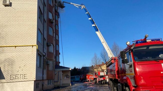 Пожар в многоэтажном жилом здании в городе Анапа