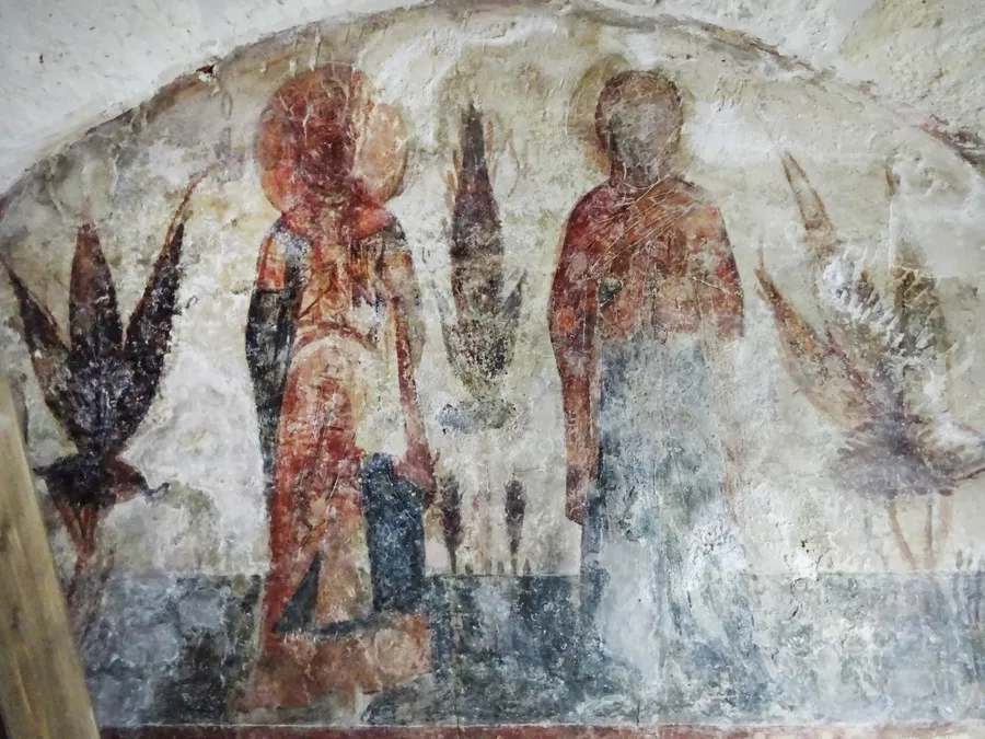 Церковь Бориса и Глеба, фрески XII-XIII века Церковь Бориса и Глеба, фрески XII-XIII века