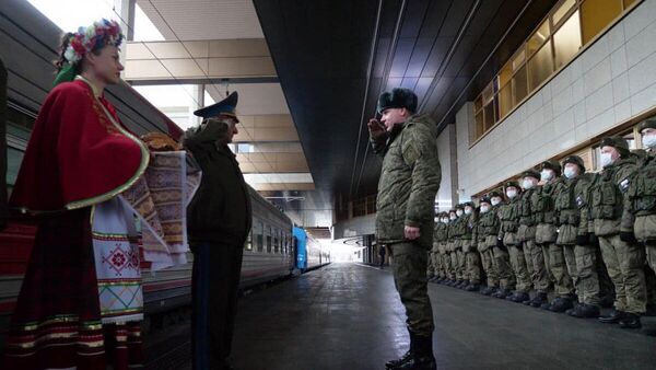 Военнослужащие десантных войск, прибывшие в Белоруссию для учений