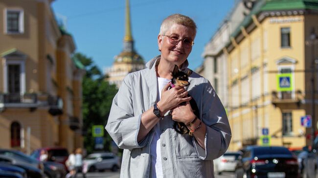  Татьяна с любимой собакой Кристмас в Санкт-Петербурге