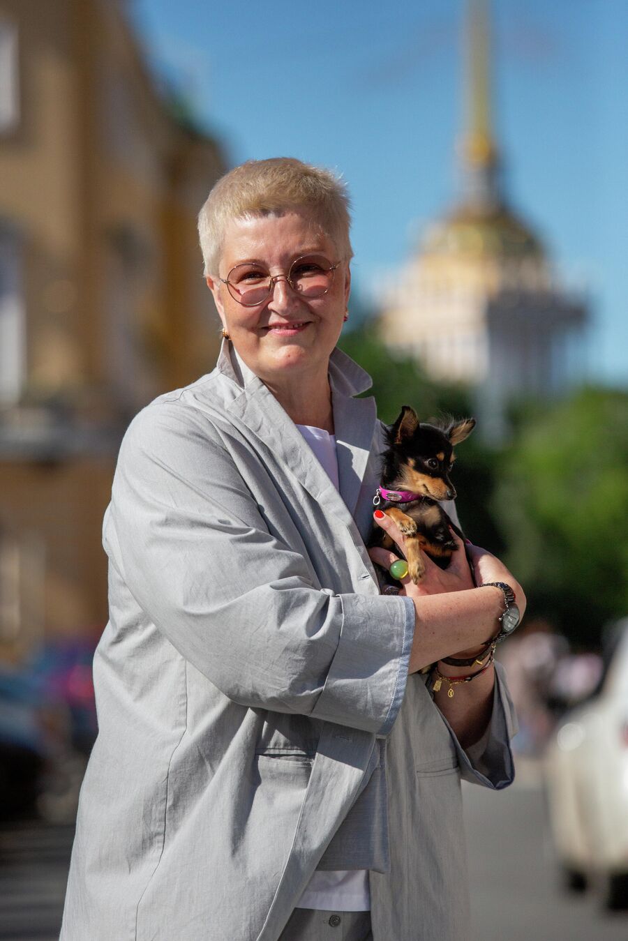Татьяна с любимой собакой Кристмас в Санкт-Петербурге