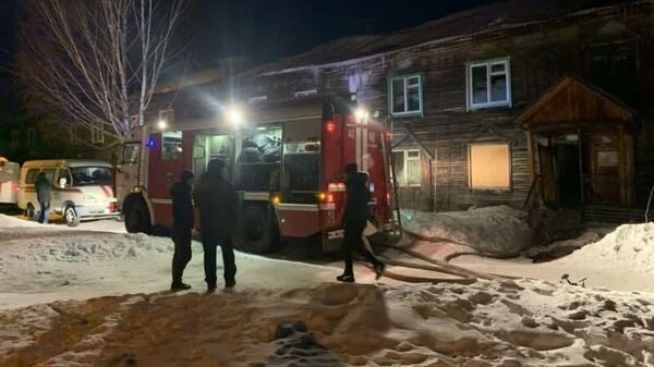 Пожар в многоквартирном доме в городе Лесосибирск Красноярского края