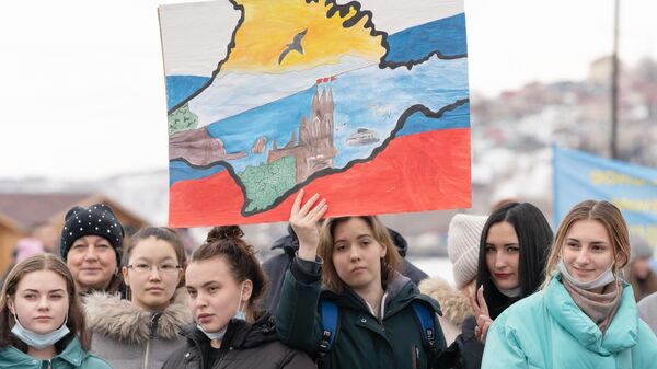 Митинг в честь годовщины воссоединения Крыма с Россией. Архивное фото.