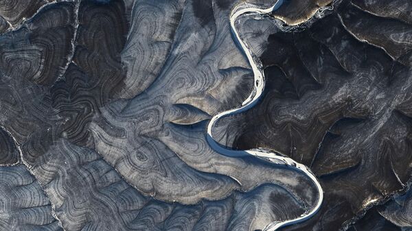 Река Марха в Якутии. 29 октября 2020. Снимок со спутника
