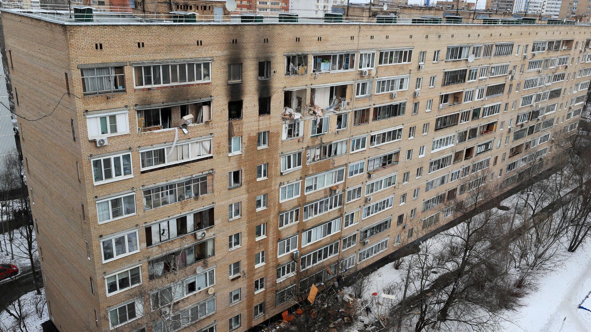 Последствия взрыва в жилом доме на улице Зеленой в Химках - РИА Новости, 1920, 22.03.2021