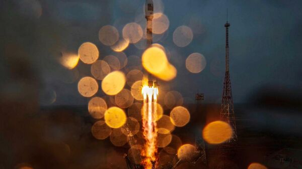 Старт ракеты Союз-2.1а с космодрома Байконур