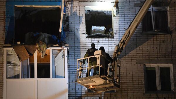 Место взрыва газа в многоквартирном доме по улице Ленина в Зеленодольске