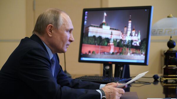  Президент РФ Владимир Путин проводит в режиме видеоконференции заседание Совета по межнациональным отношениям