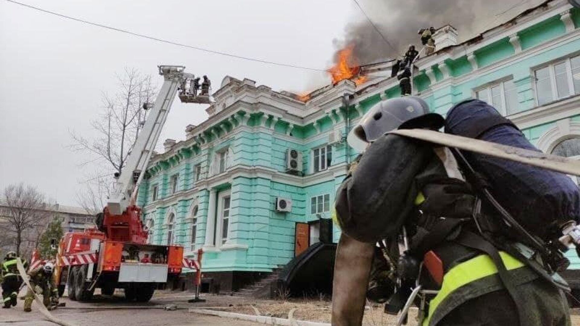 Пожар в кардиохирургическом центре в Благовещенске - РИА Новости, 1920, 02.04.2021