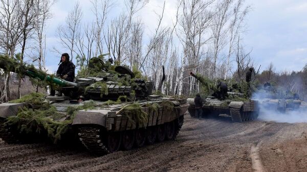 Тренировка танковых резервов вооруженных сил Украины