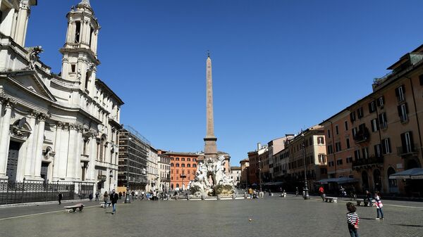 Фонтан Четырех рек на площади Навона в Риме