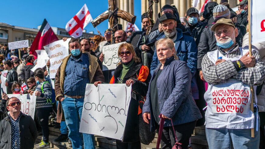 Протесты против строительства ГЭС Намахвани в Грузии  - РИА Новости, 1920, 06.04.2021