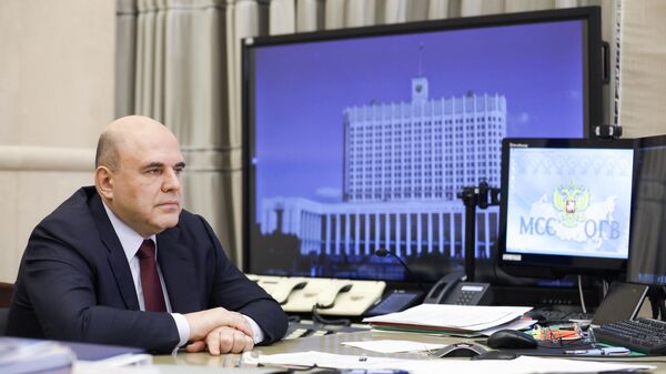 Председатель правительства РФ Михаил Мишустин проводит заседание совета по борьбе с распространением коронавируса