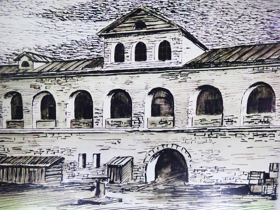 Армянское подворье. Гравюра 19 века из Краеведческого музея