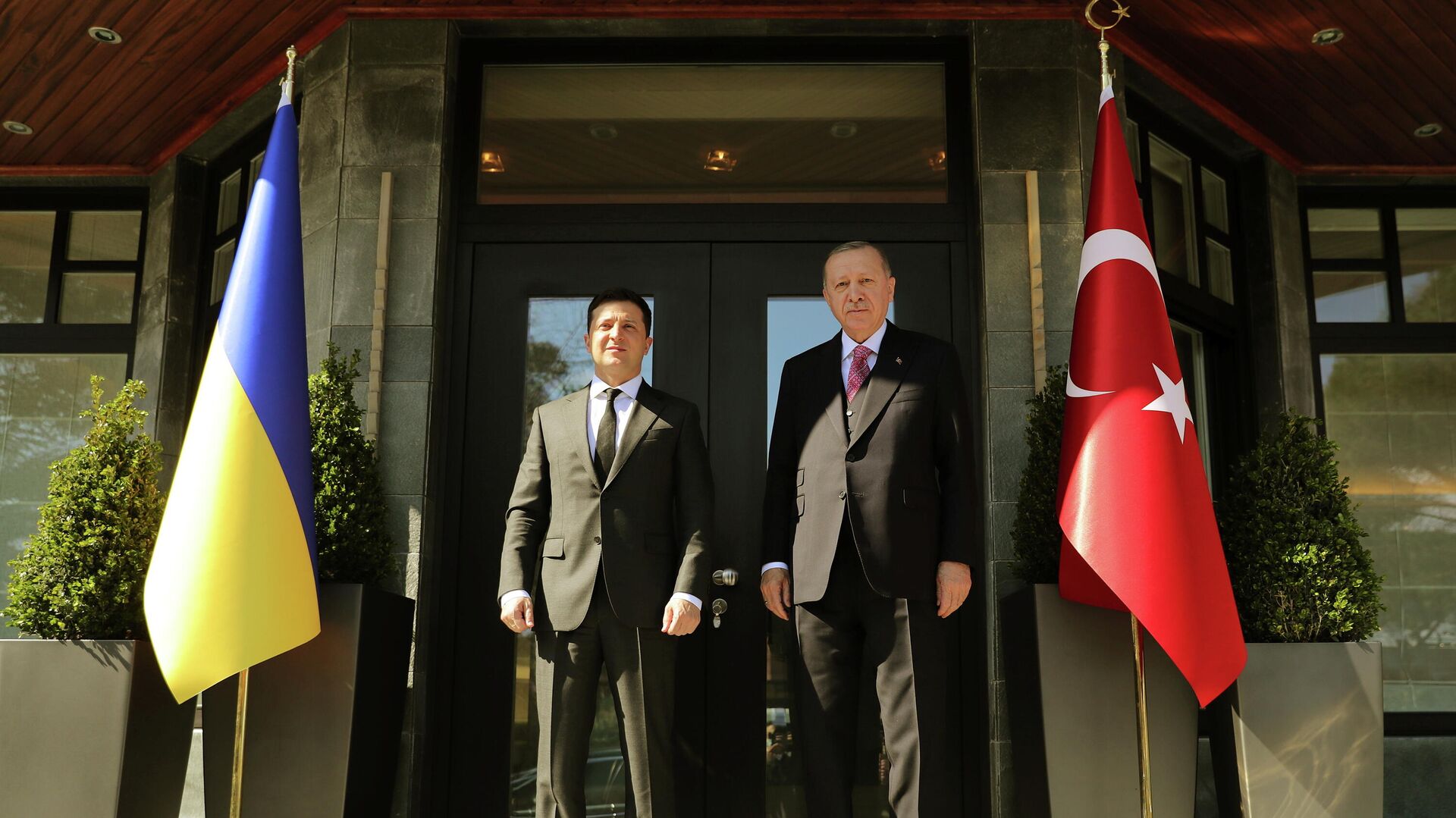 Президент Турции Тайип Эрдоган и президент Украины Владимир Зеленский во время встречи в Стамбуле, Турция - РИА Новости, 1920, 10.04.2021