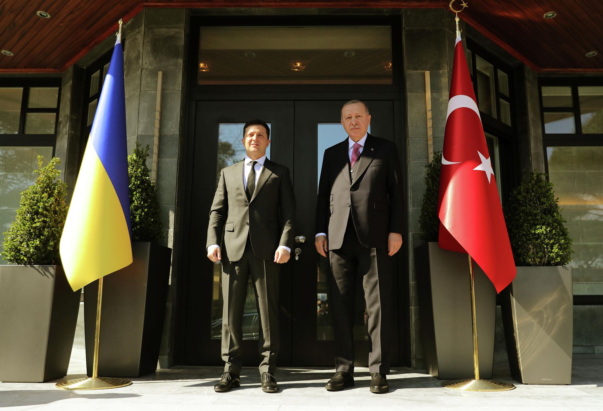 Президент Турции Тайип Эрдоган и президент Украины Владимир Зеленский во время встречи в Стамбуле, Турция - РИА Новости, 1920, 28.04.2021